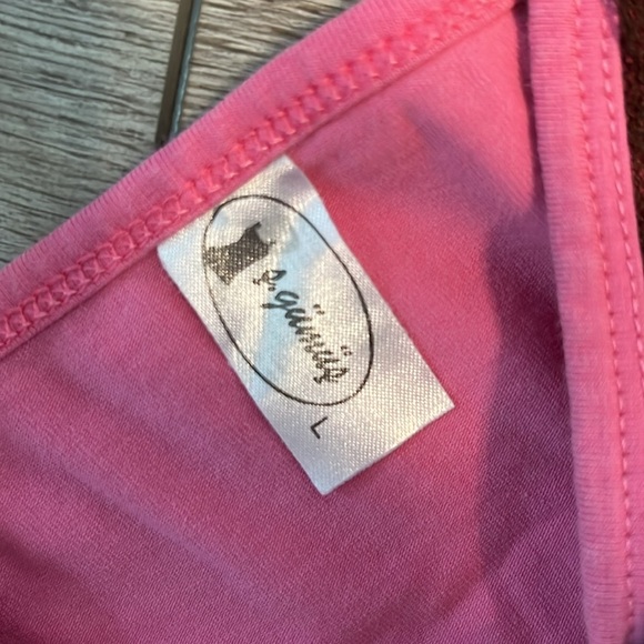 Pink and Brown Lace Trim Dress - Picture 4 of 5